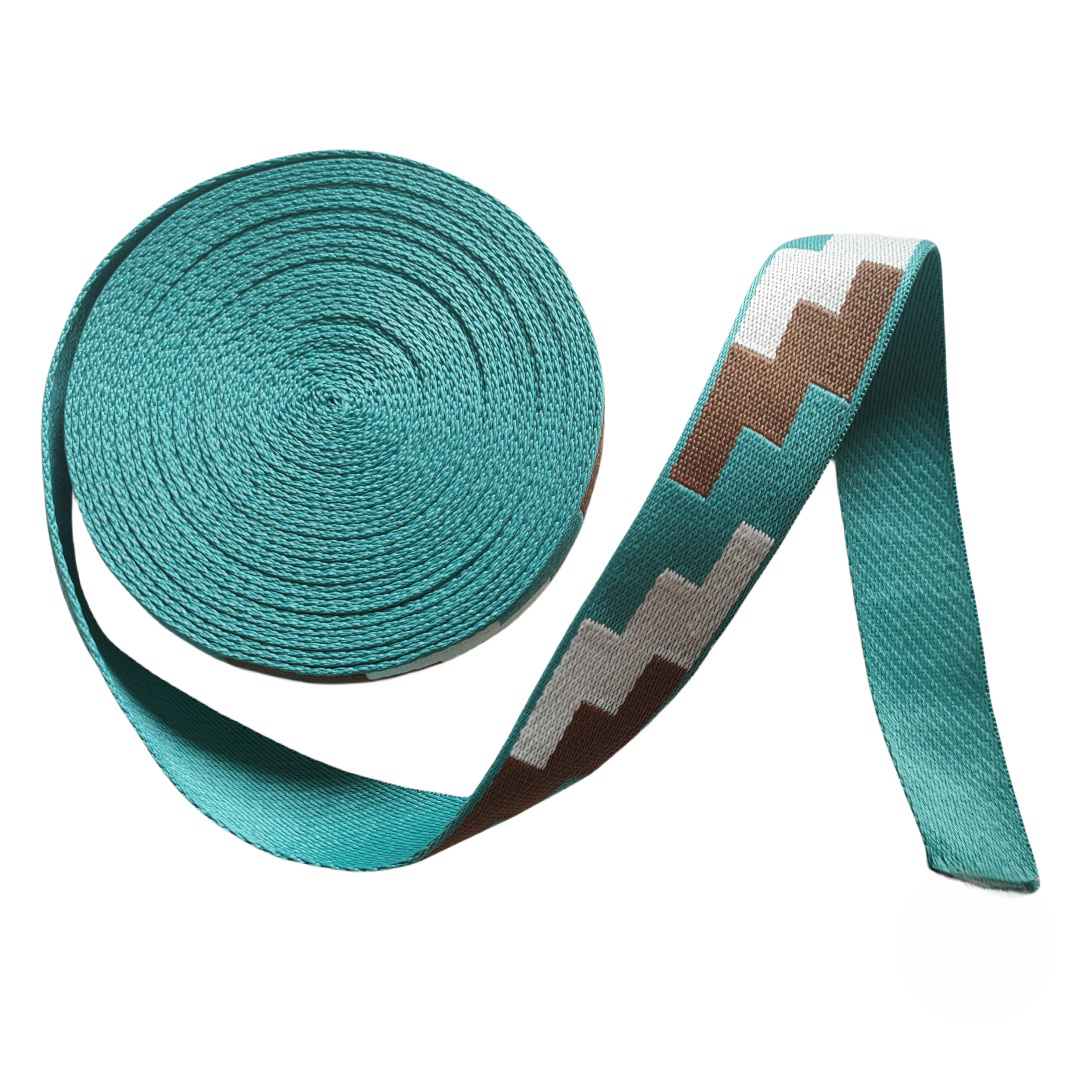 Sangle contrastée épaissie jacquard - 38mm - Épaisseur 2,0mm