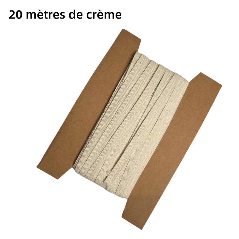 Rubans en Sergé Biais coton à chevrons- 10mm de largeur