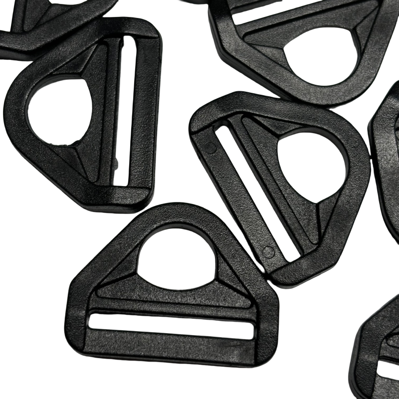 Anneaux demi-rond avec barre en plastique noir - 25mm