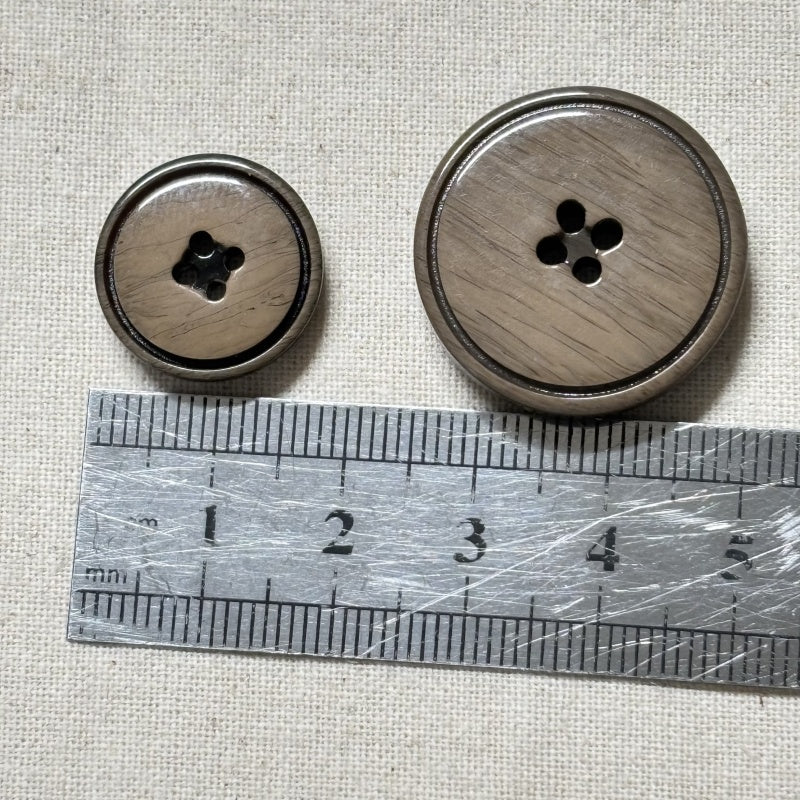 Boutons rond en résine beige foncé - 1 pièce