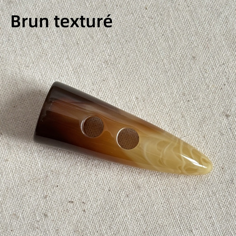 Boutons à Bascule en Corne de bœuf en résine avec 2 Trous - 1 pièce