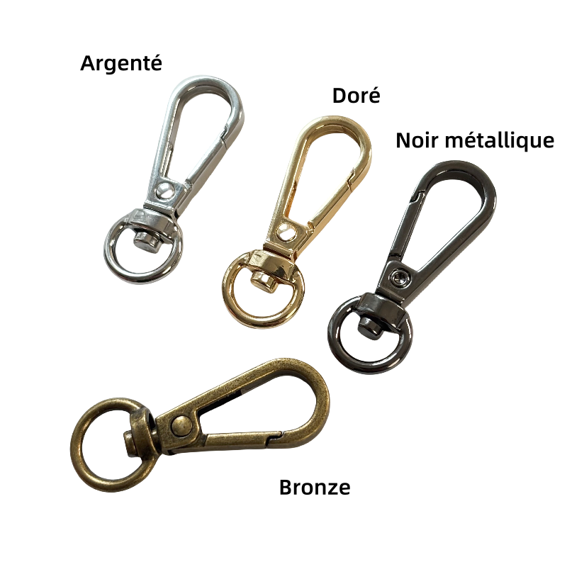 Mousqueton en métal - rond - 10mm