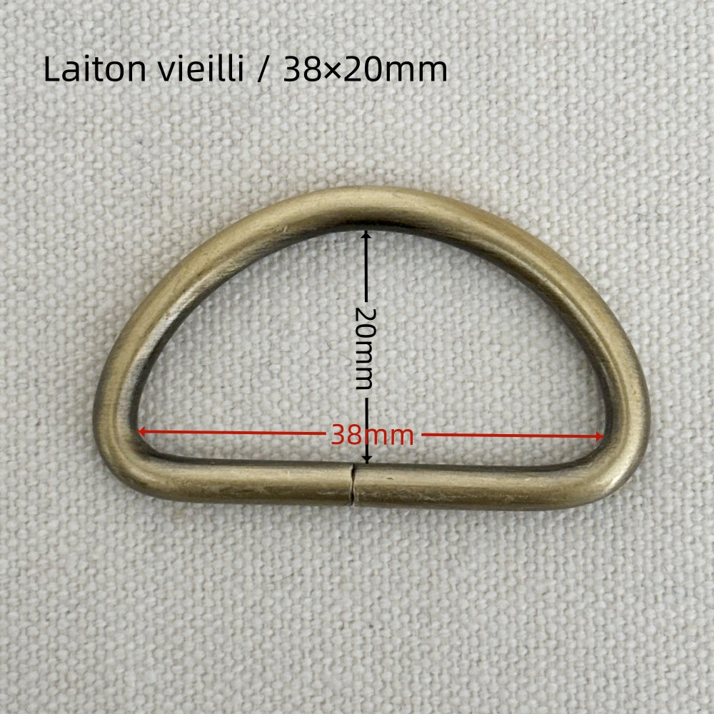 Anneau demi-lune en métal - 38x20mm