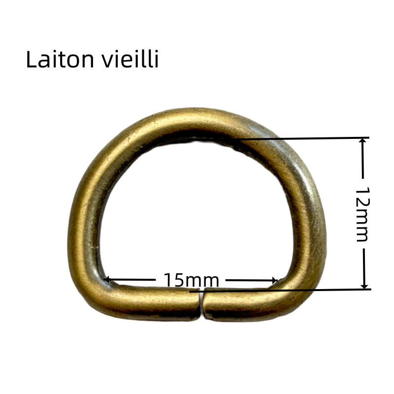 Anneau demi-lune en métal - 15×12mm