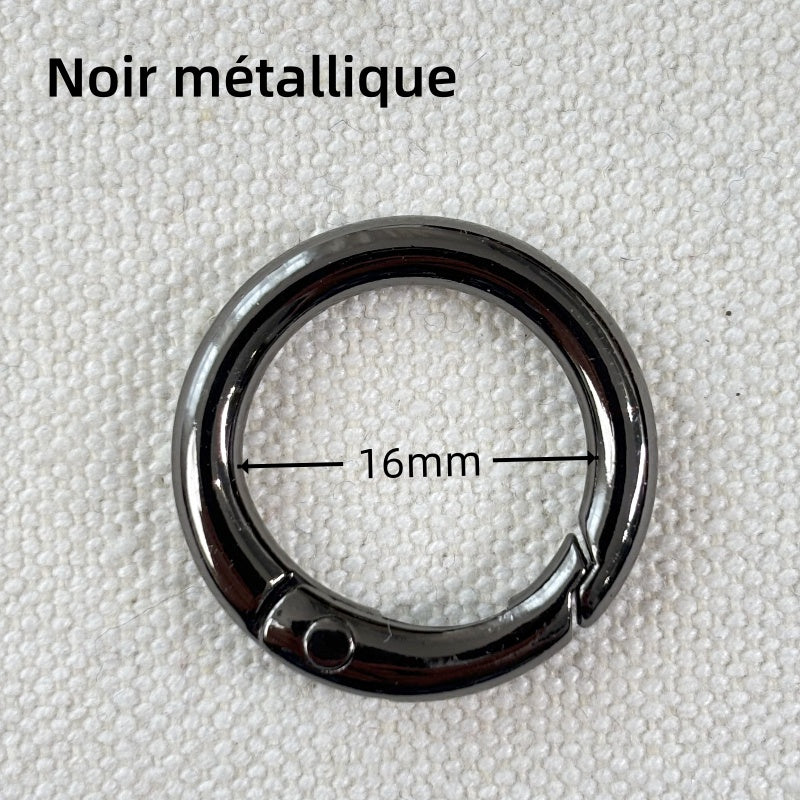 Boucle Mousqueton Rond à Ressort en Alliage de Zinc - 16mm