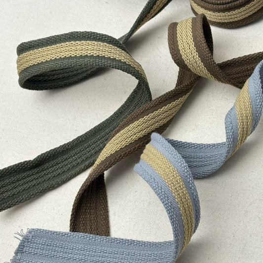 Sangles à rayures en coton polyester -Épaisseur 2,8mm - 32mm