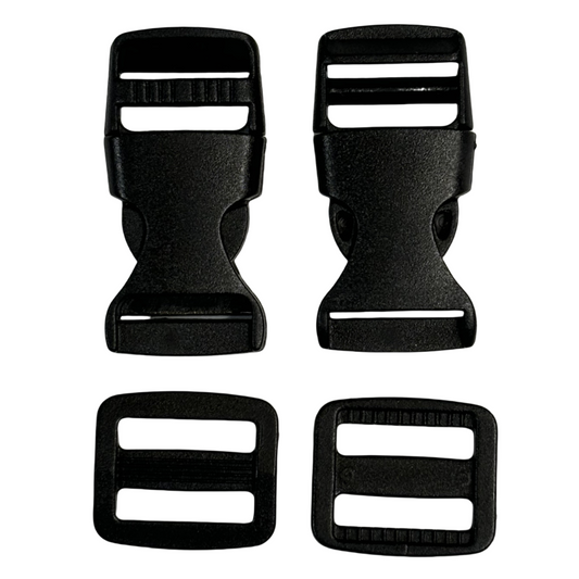 Set de Boucle clip et boucles d'échelle en plastique noir - 15mm
