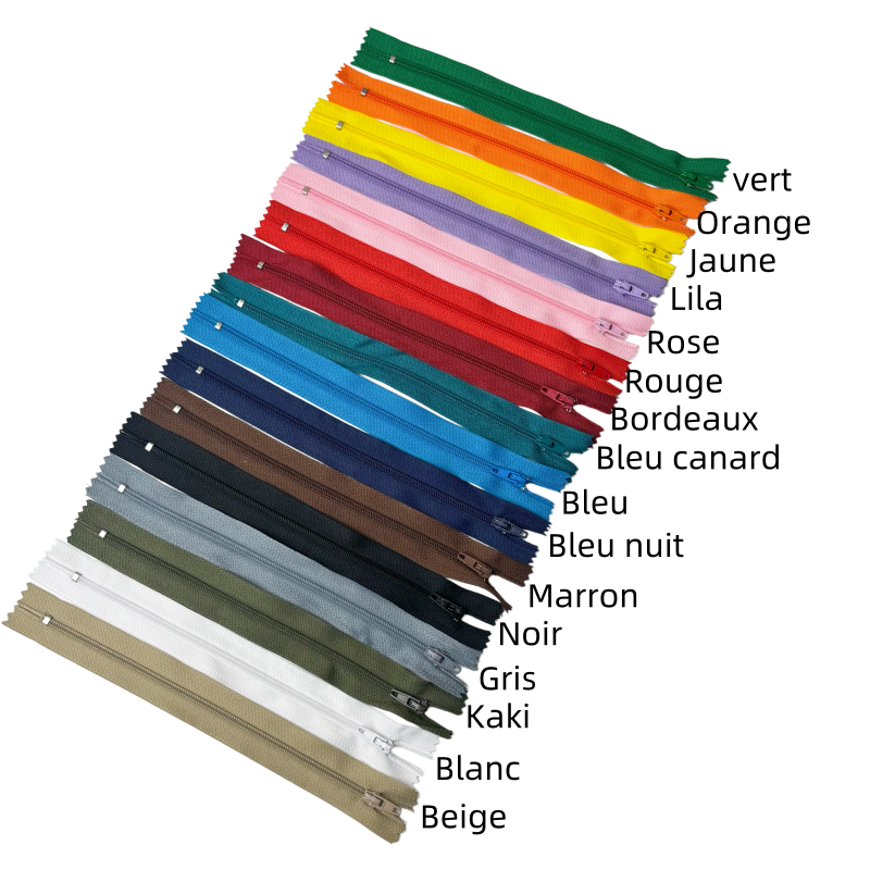 Fermetures éclair fermée colorée pour la couture - N°3 - 19,5cm
