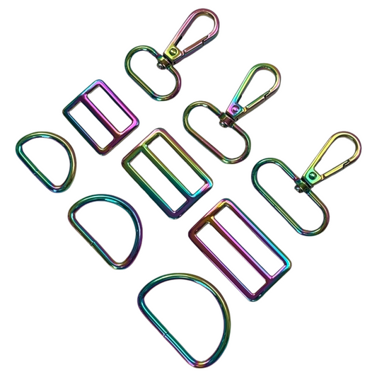 Attaches en métal de couleur iridescent accessoires de couture pour sacs- 25mm 32mm 38mm