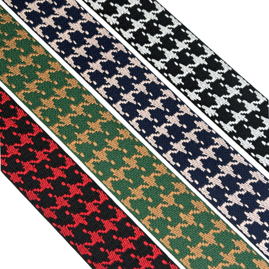 Sangle jacquard double fac pied de poule - Épaisseur 1,8mm - 38mm