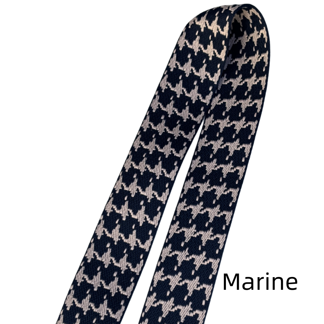 Bandoulière réglable pour sac - jacquard double fac pied de poule - 38mm