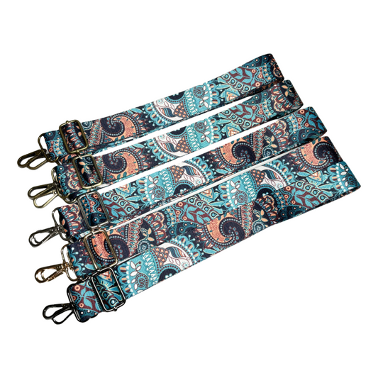 Bandoulière à motifs réglable pour sac - Turquoise - 38mm