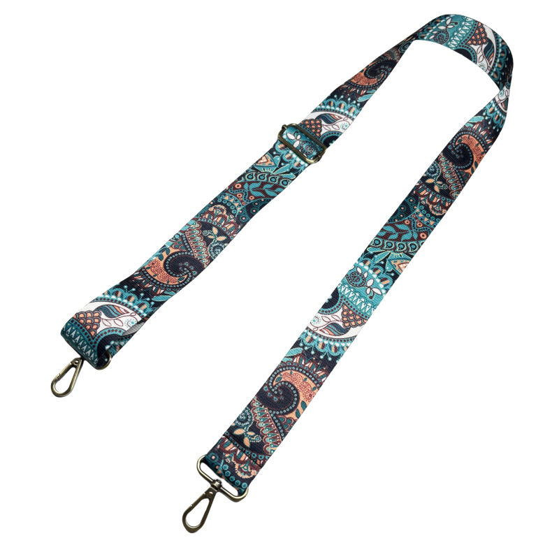 Bandoulière à motifs réglable pour sac - Turquoise - 38mm