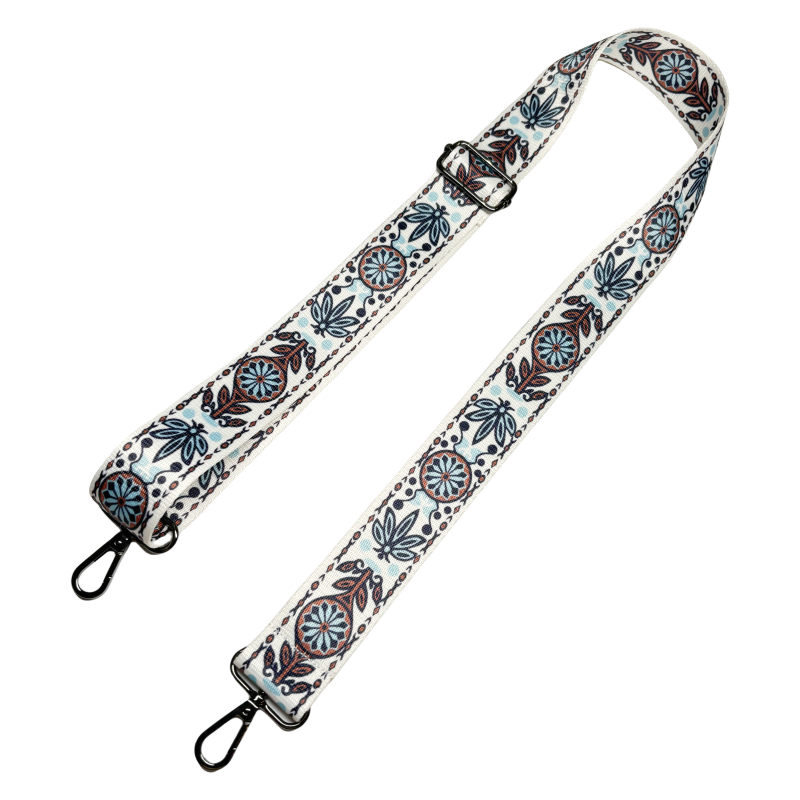 Bandoulière à motifs réglable pour sac - Fleurs - 38mm