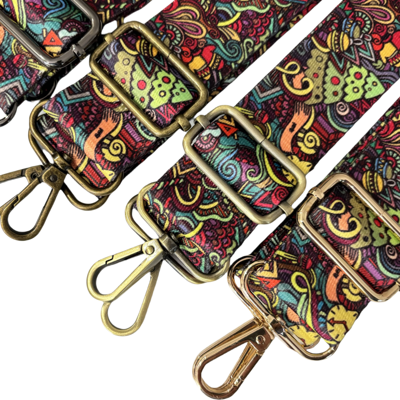 Bandoulière à motifs réglable pour sac - Multicolore - 38mm