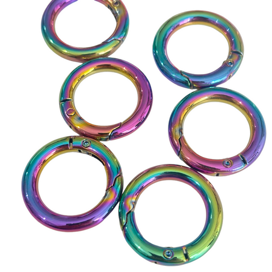 Boucle Mousqueton Rond à Ressort en Alliage de Zinc  - Iridescent - 19mm