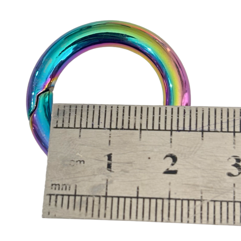 Boucle Mousqueton Rond à Ressort en Alliage de Zinc  - Iridescent - 19mm