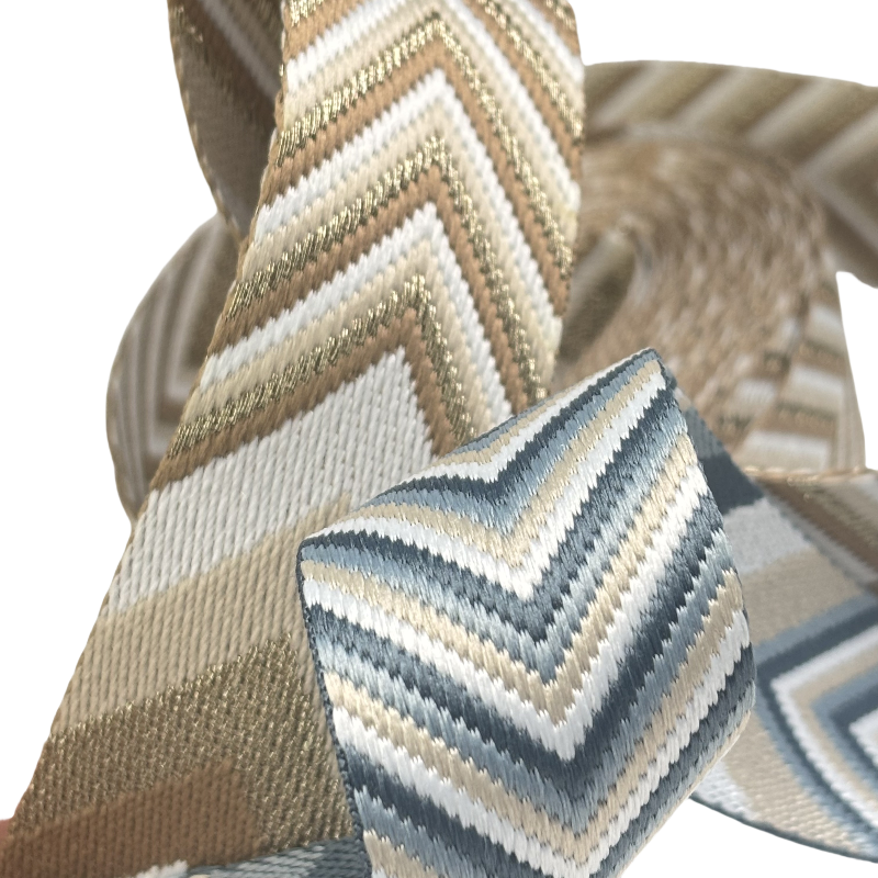 Sangle jacquard à motif de flèches - Épaisseur 1,7mm - 38mm