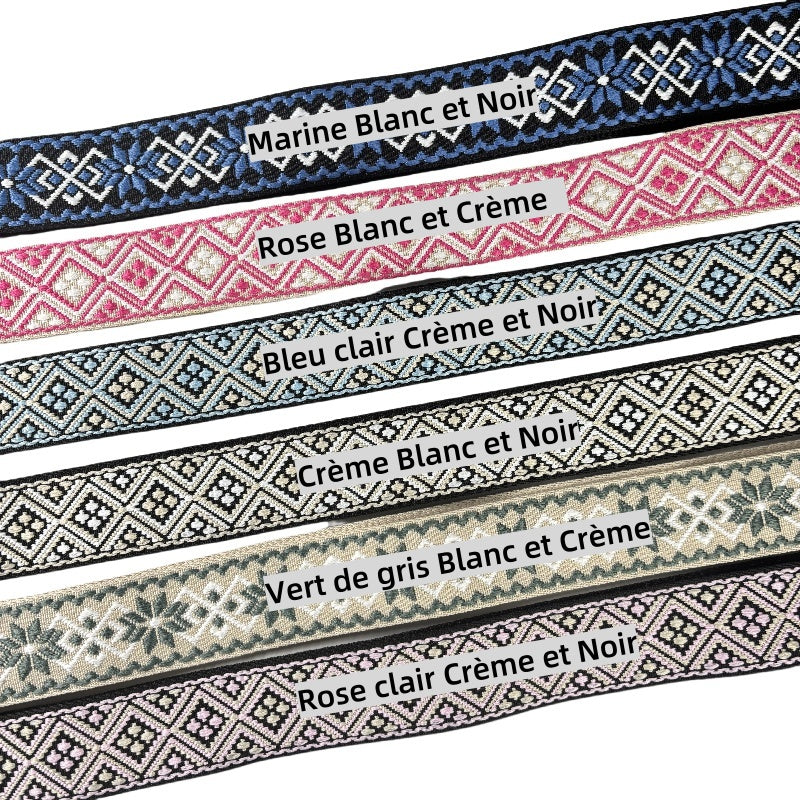 Bandoulière réglable pour sac - jacquard - 38mm