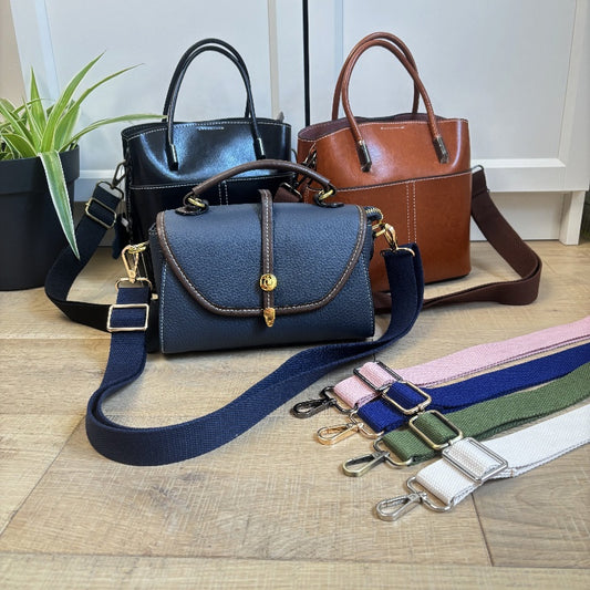 Bandoulière réglable pour sac - en coton polyester de couleur unie - 32mm