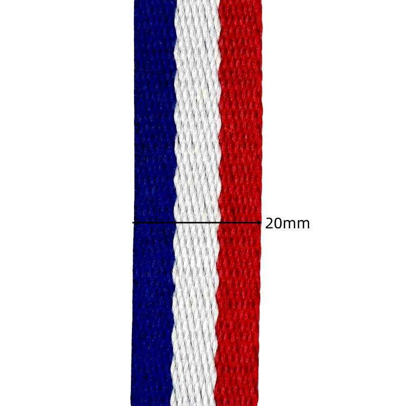 10 mètres de sangle à rayures d'espacement - Épaisseur 1,2mm - 20mm de largeur