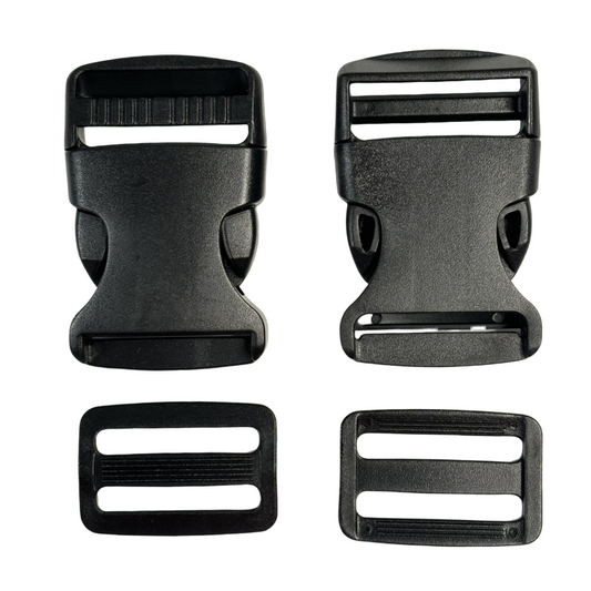 Set de Boucle clip et boucle d'échelle en plastique noir - 32mm