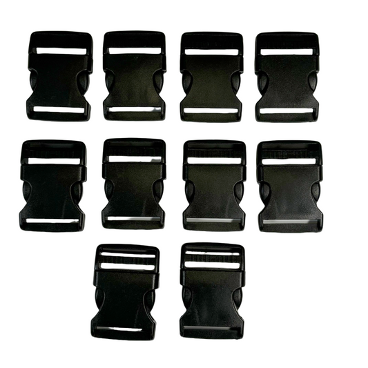 Lot de 10 Boucles clip en plastique noir - 38mm