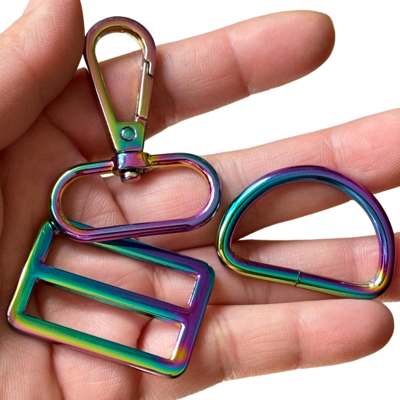 Attaches en métal de couleur iridescent accessoires de couture pour sacs- 25mm 32mm 38mm