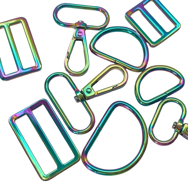 Attaches en métal de couleur iridescent accessoires de couture pour sacs- 25mm 32mm 38mm