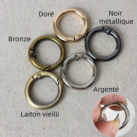 Boucles mousqueton Rond à Ressort en Alliage de Zinc - 16mm