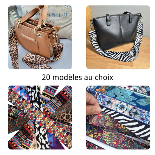 Bandoulière réglable pour sac - sangles à motifs - 38mm