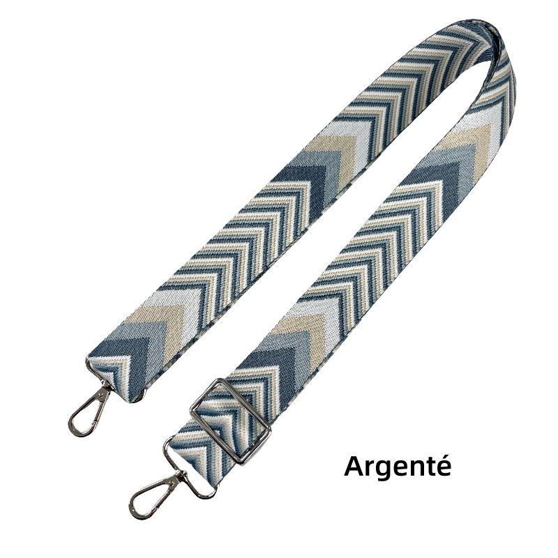 Bandoulière réglable pour sac - jacquard à motif de flèches - 38mm