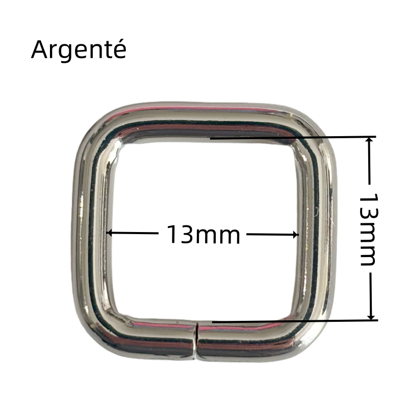 Anneaux rectangulaire en métal - 12mm