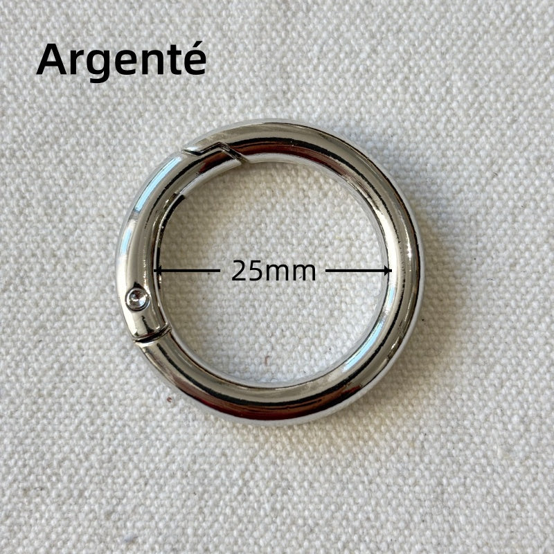 Boucle Mousqueton Rond à Ressort en Alliage de Zinc - 25mm