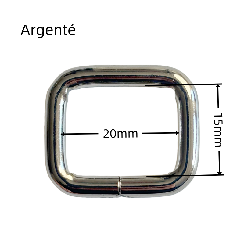 Anneaux rectangulaire en métal - 20×15mm
