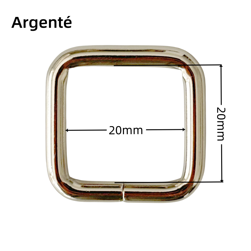 Anneau rectangulaire en métal - 20mm