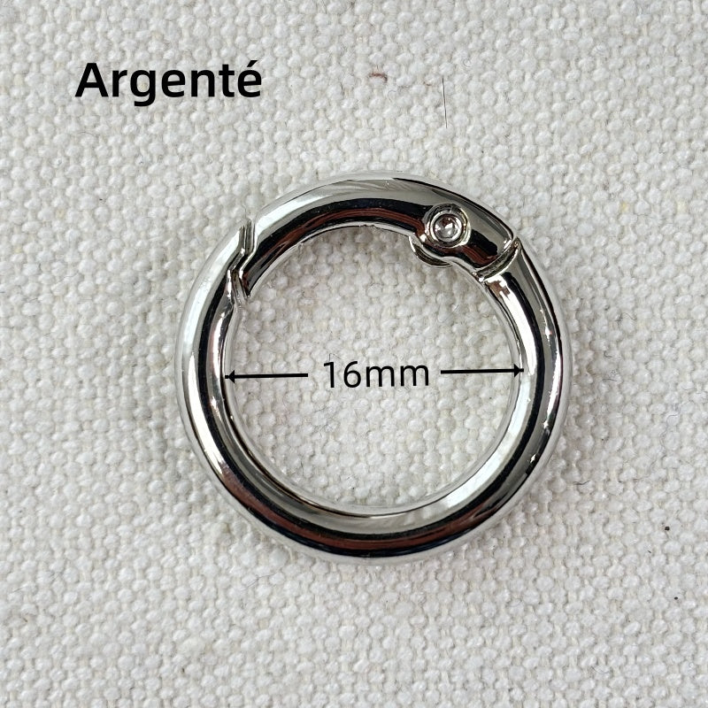 Boucle Mousqueton Rond à Ressort en Alliage de Zinc - 16mm