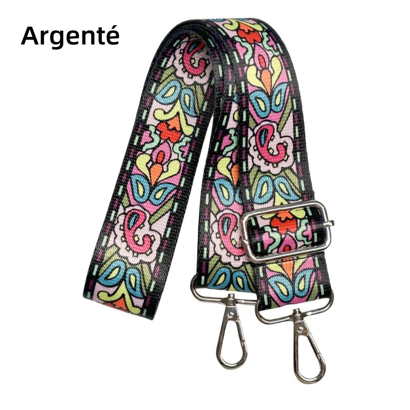 Bandoulière à motifs réglable pour sac - Multicolore - 38mm