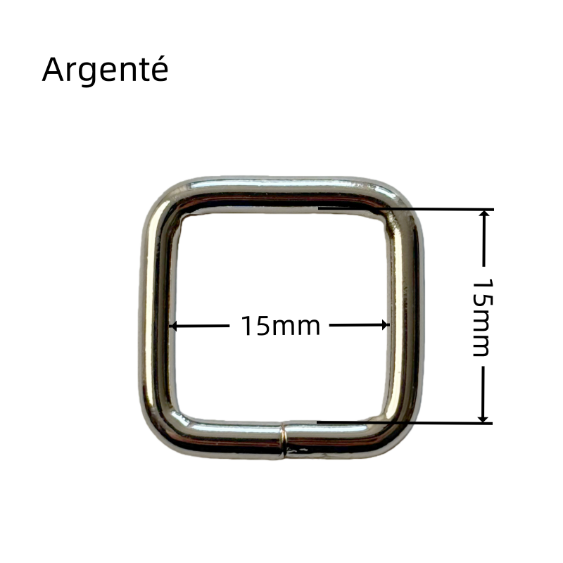 Anneaux rectangulaire en métal - 15×15mm