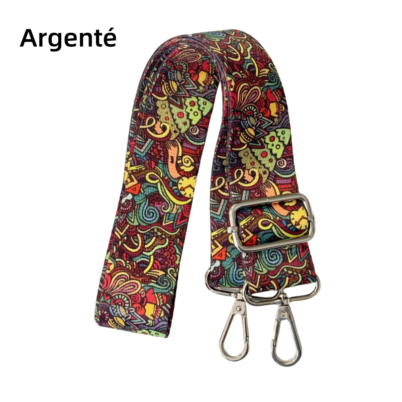 Bandoulière à motifs réglable pour sac - Multicolore - 38mm