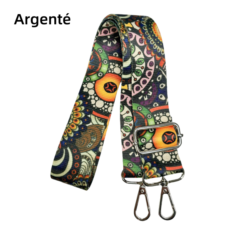 Bandoulière à motifs réglable pour sac - Multicolore - 38mm