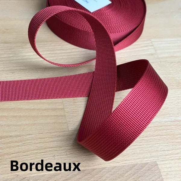 Sangles de couleur unie - Épaisseur 1mm - 25mm de largeur