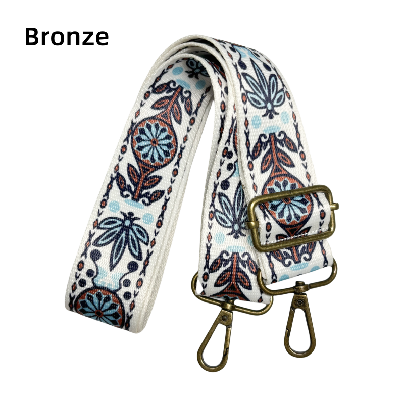 Bandoulière à motifs réglable pour sac - Fleurs - 38mm