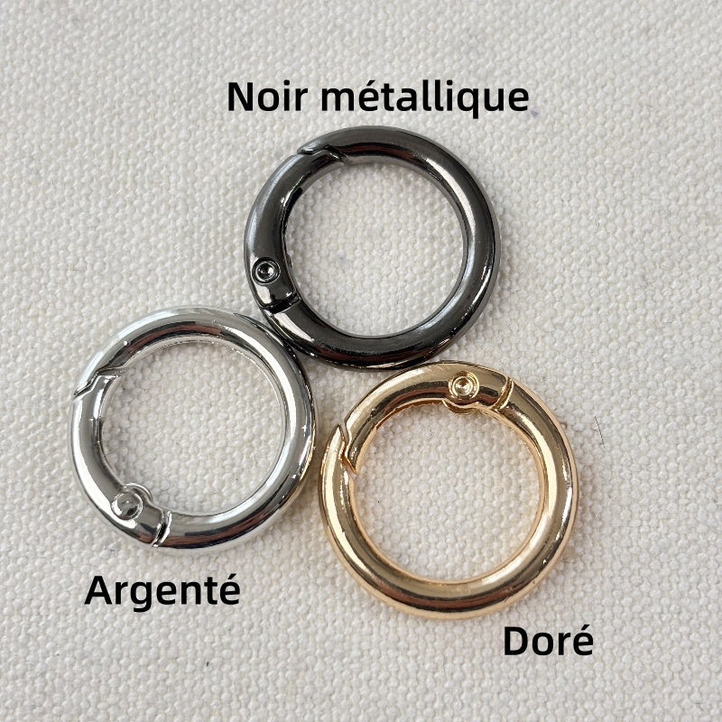 Boucle Mousqueton Rond à Ressort en Alliage de Zinc - 16mm