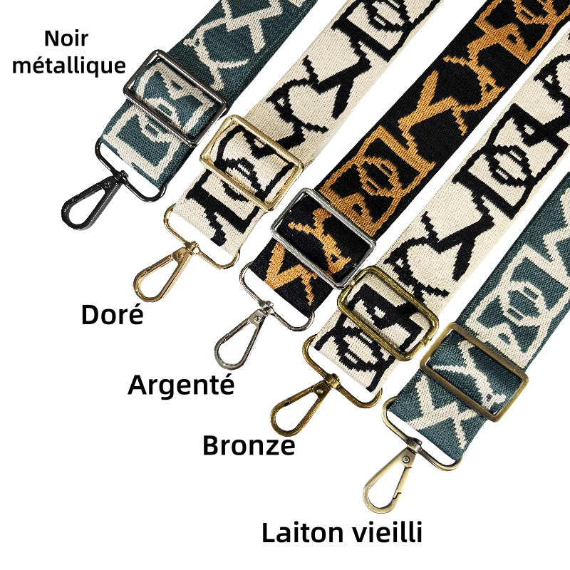 Bandoulière réglable pour sac - jacquard - 38mm