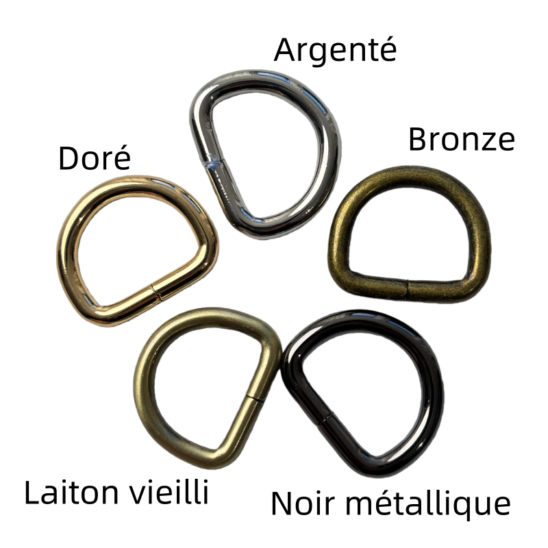 Anneau demi-lune en métal - 20mm