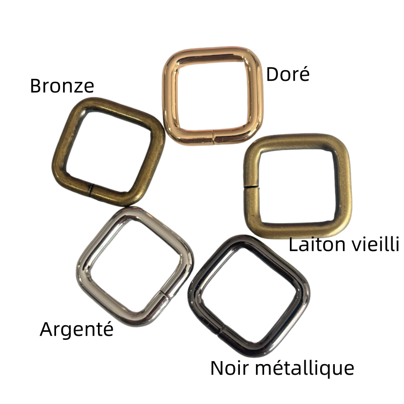 Anneaux rectangulaire en métal - 12mm