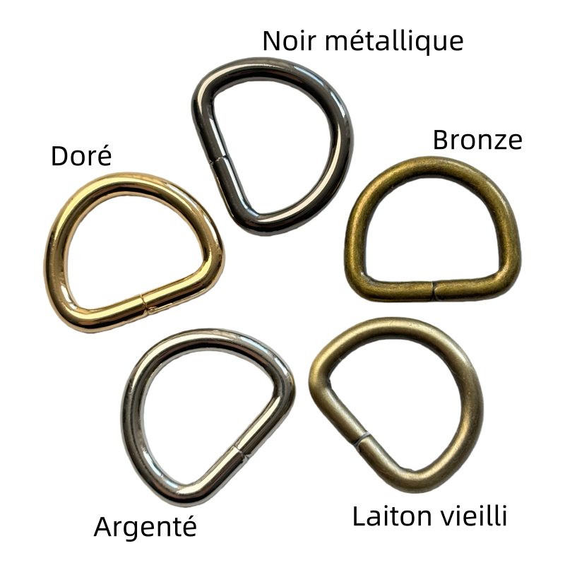 Anneau demi-lune en métal - 15×12mm