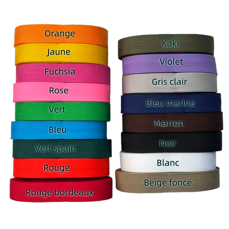 Sangles de couleur unie - Épaisseur 0,8mm - 23mm de largeur