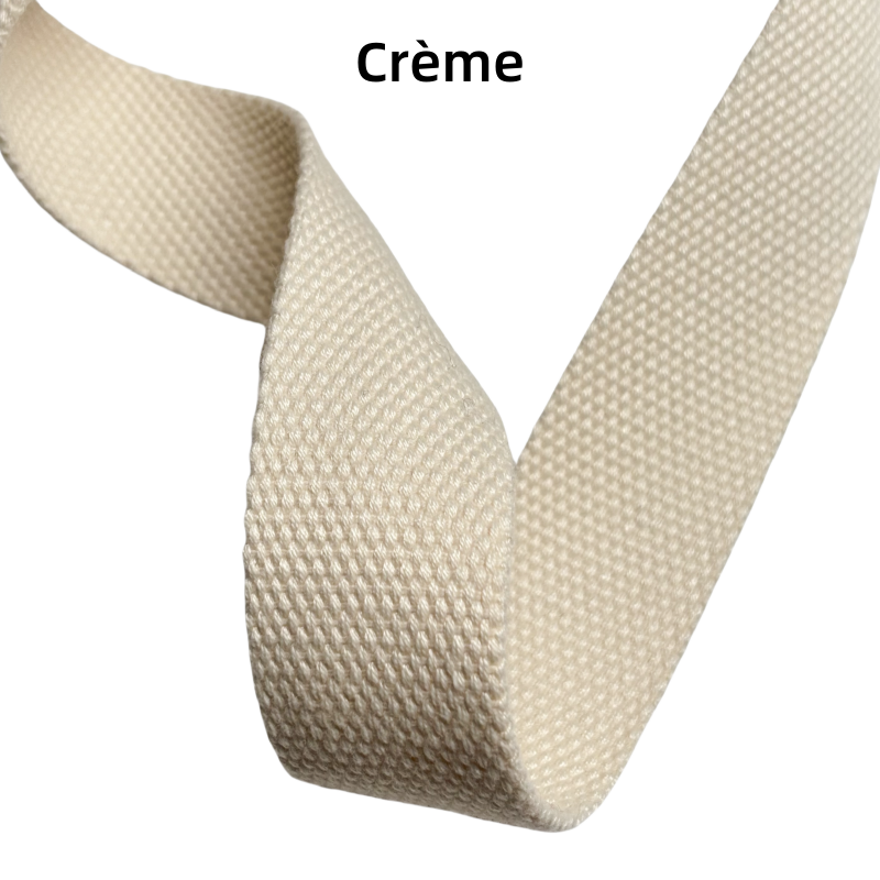 Bandoulière réglable pour sac - en coton polyester de couleur unie - 32mm